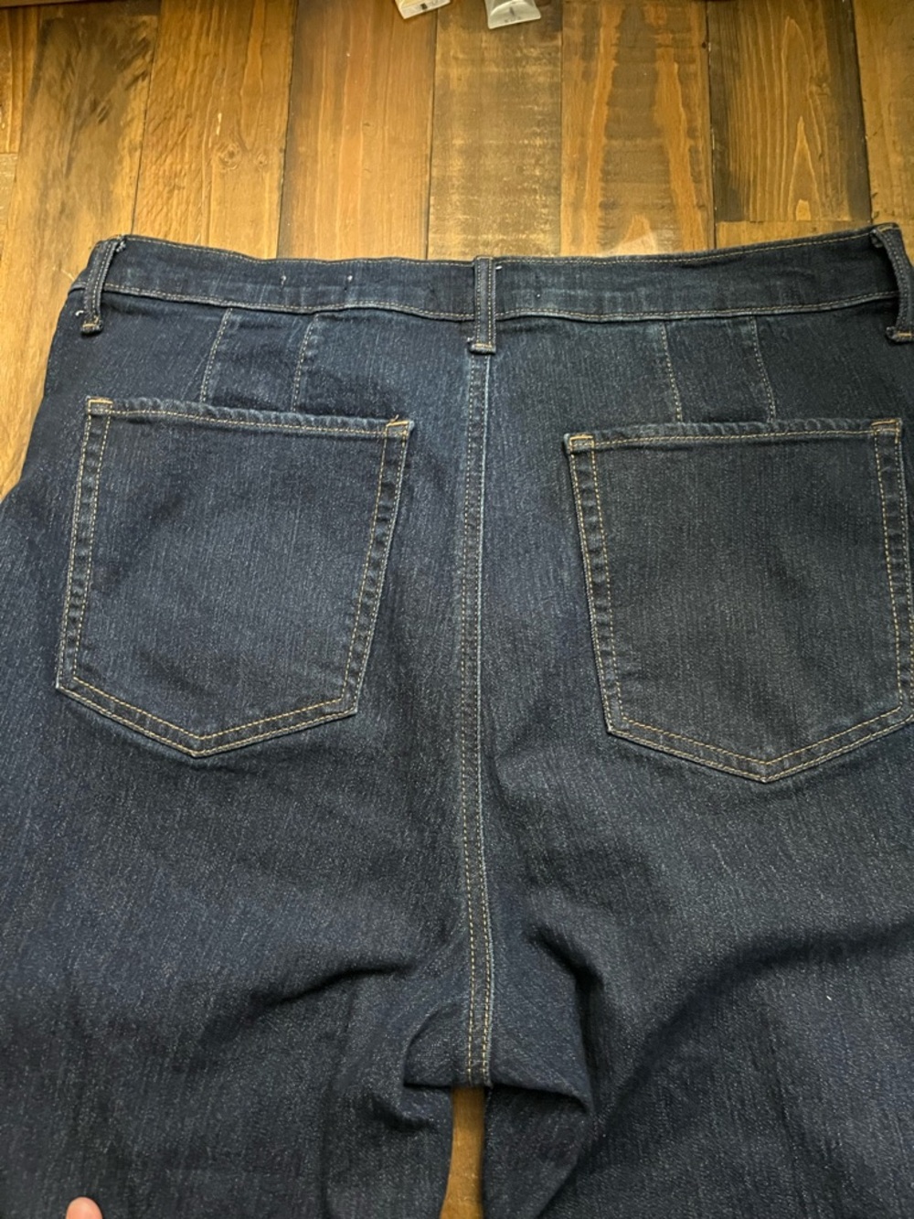 Nine West Wide Leg Jeans Women Size 16 Dark Wash Cuffed Hem Denim - Picture 3 of 5